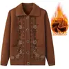 Roupas com Lapelas para Idosos, Suéter da Vovó, Casaco da Mamãe, Roupas de Outono e Inverno, Exportação Transfronteiriça, Comércio Exterior, Cardigã de Tricô