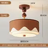 Luminária de teto de quarto vintage estilo francês, novo design de feijão mágico moderno de meados do século, iluminação atmosférica para sala de estudo, luminárias de madeira maciça e tecido estampado, arte em ferro