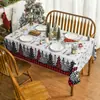 Navidad Hogar Sala de Estar Mesa de Comedor Atmósfera Decoración Mantel Impreso Muñeco de Nieve Árbol de Navidad Mantel Largo Venta al por Mayor