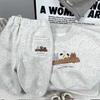 Sudadera Casual Suelta Engrosada de Terciopelo Traje de Dos Piezas de Invierno Estilo Coreano para Niños y Niñas Pantalones Deportivos de Dibujos Animados