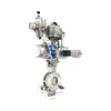 Válvula Borboleta Pneumática de Vedação Dura com Três Excêntricos Shanghai Hugong D673W-16P Tipo Sanduíche Válvula Borboleta com Flange de Aço Inoxidável