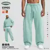 Conjunto de moletom da marca trendy CKX, peso pesado 390G, estilo de rua retro americano, visual desgastado, conjunto casual calça com forro de fleece, conjunto de duas peças