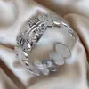 Anillo Retro de Diseño de Nicho para Mujer Acero Inoxidable Estilo Exagerado Forma Especial Hueco Apertura Ajustable Nuevo Anillo de Acero de Titanio