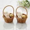 Cesta Mini de Rattan Sintético Cesta de Parede Acessórios para Brinquedos Adereços de Fotografia Decoração de Armazenamento Cesta para Ovos de Páscoa