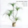 Planta Verde Artificial de Lujo Ligero Flor Artificial Madera Milenaria Maceta de Interior Árbol de Sangre de Dragón Adornos Decorativos para Sala de Estar Suelo