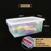 Caja Rectangular Transparente Sellada para Conservar Frescura de Frutas y Verduras del Hogar Caja de Almacenamiento de Plástico con Etiqueta Creativa para Cereales con Lonchera