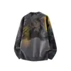 Aliexpress Outono e Inverno Novo Suéter Masculino Estilo Hong Kong Jovem Gola Redonda Pulôver Paisley Tie-Dye Suéter de Tricô