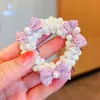Argolas de Cabelo de Pérola para Crianças Corda de Cabelo Doce com Laço e Flor para Meninas Bolas Corda de Cabelo Corda de Cabelo Tendões de Borracha Acessórios de Cabelo Adorno de Cabeça