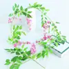 Flores Artificiais de Glicínia para Cobrir Tubos de Ar Condicionado, Flores Artificiais para Envolver Estruturas de Balanço, Decorações de Parede com Flores, Trepadeiras de Flores e Tiras de Escalada