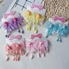 Acessórios para cabelo infantil um par de contas penduradas laço grampo de cabelo menina bonito princesa estilo tecido borla Clip 2 yuan loja