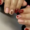 Coleção de nail art de Natal transfronteiriça: Pontas de unha pré-desenhadas, prontas para usar e adesivos para unhas postiças, 24 peças, designs de nail art de Natal removíveis