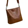 Bolso de Cubo con Textura de Cuero Genuino Auténtico, Bolso Retro para Mujer, Bolso Bandolera Versátil de Gran Capacidad y Moda para Madre