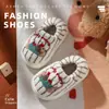 Pantuflas de algodón para niños para otoño e invierno, nuevo diseño de gato de dibujos animados lindo para niñas, pantuflas cálidas y afelpadas para el hogar para uso familiar