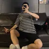 Transmisión en Vivo Transfronteriza Pijama de Shorts Estampados de Manga Corta para Hombre Verano Jersey Casual Estilo Japonés Ropa para el Hogar que se Puede Usar Afuera para Hombre Verano