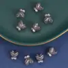 Accesorios para tapas de cuentas de cuerno de plata de ley S925, vintage, antiguo, flor de loto, plata, sombrero de plata, material para pulsera y collar hecho a mano DIY