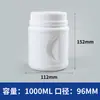 Recipiente de Proteína em Pó Branco de 500ml Frasco Dispensador de Pó de Proteína de 1 Litro Portátil Embalagem Plástica Portátil Recipiente Vazio para Sal Explosivo