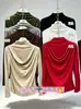 Top de Capa Base de Manga Larga con Cuello de Cascada de Alta Gama y Temperamento para Mujer, Nuevo Estilo Otoño Temprano/Invierno 2026, Camiseta de Cuello Semi Alto