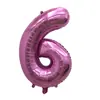 Versión americana Blanco digital flotante vacío globo de película de aluminio 32 pulgadas Rojo Rosa digital globo 0-9 cuerpo delgado decoración de globos al por mayor