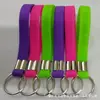 Accesorios DIY Cadena para Colgar Teléfono Móvil Llavero de Silicona Personalizado Pulsera al por Mayor Logo Serigrafía Colgante para Llave de Coche