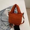 Bolsa de plumón acolchada con diseño de nicho 2024 Otoño e Invierno Nuevo estilo perezoso Bolsa cruzada pequeña de algodón espacial tipo esponja