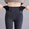 Jeans Feminino Slim-fit Cintura Alta Emagrecedor Elástico Tamanho Grande Nova Coleção Primavera e Outono 2023 Calças Lápis Tendência Versátil