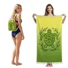 Toalla de playa plegable de gran tamaño 80X160, toalla de baño estampada, toalla de playa integrada, bolsa integrada, portátil
