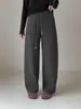 [Calças Quentes de Inverno] Calças de Lã Geming Coreanas para o Trabalho com Cordão Calças de Lã de Lâmina Larga de Inverno Femininas N866C