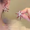 Atmósfera de Año Nuevo Fuegos Artificiales Rojos Pendientes de Perla Brillante para Mujer 2026 Pendientes Nuevos Únicos y Hermosos