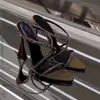 Sandalias negras de tacón alto para mujer, nuevo modelo verano 2025, con pedrería, sexys y hermosas, perfectas para combinar con vestidos, sandalias de una tira