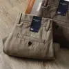 Pantalones Otoño e Invierno Textura de Sarga Cómodos Versátiles de Negocios Rectos Holgados Caqui Pantalones Casuales para Hombre