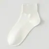 Calcetines Cortos de Verano para Mujer de Algodón Puro Estilo Japonés, Calcetines Cortos de Color Sólido Transpirables de Malla para Mujer, Calcetines de Maternidad Sin Costuras de Modal