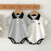 Ropa de bebé recién nacido Ropa de verano Ropa estilo occidental Bolsa Hakayama Ropa de pedos Polo Niño Bebé Verano Ropa para gatear Mameluco delgado
