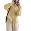 Cardigan Tricotado Kaning Estilo Coreano com Zíper Duplo e Gola Lapela 2026 Novo Estilo Outono e Inverno Solto Estilo Preguiçoso Suéter Macio e Aconchegante para Mulheres