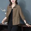 Camisa de Manga Larga con Cuello Polo de Temperamento Primavera 2024 Nueva Camisa de Madre Moderna y Elegante Top Reductor de Edad para Mujer