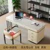 Escritorio y silla de pizarra de lujo ligero de alta gama estilo italiano para uso doméstico, escritorio de computadora minimalista moderno nórdico y escritorio de oficina.
