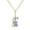 Europa y Estados Unidos temperamento transfronterizo cuento de hadas princesa dulce collar moda ins color circón sirena colgante exquisito