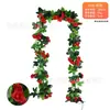 Enredaderas de Rosas Simuladas, Paisajismo de Interiores, Flores Falsas de Plástico, Decoración de Bodas, Plantas Decorativas de Enredaderas para Sala de Estar Venta al por Mayor