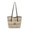 Bolsa Tote Estilo Étnico Tendência Transfronteiriça para Mulheres 2026 Verão Novo Estilo Palha Trançada Color Blocking Bolsa de Ombro Bolsa de Braço Tendência