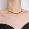 Collar Corto Simple de Personalidad para Mujer, Colgante Cuadrado con Grabado de Amor Estilo Europeo y Americano, Cadena para Clavícula, Acero de Titanio, Color sin Desgaste
