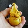 Pieza de Mano de Calabaza Tallada de Dragón de Madera de Águila con Múltiples Niños y Bendiciones, Colgante de Talla de Madera para Colgar o Juego Portátil, Adorno Artesanal