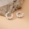 Nalan S925 prata esterlina pérola francesa osso da orelha clipe sem piercing na moda elegante orelha jóias m04993
