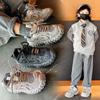 Zapatos para Niños Color Retro Lavado Suela Antideslizante de Llanta Zapatillas Estilo Nuevo Primavera 2025 Zapatos para Niñas para Niños Mayores Zapatos de Papá