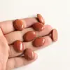 Superficie de Anillo de 15*20 mm Ágata Natural Aventurina Verde Amatista Ojo de Tigre Forma de Huevo Parche Ovalado Accesorios de Joyería DIY