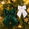 Colgante de Lazo de Terciopelo Navideño Decoración de Árbol de Navidad Lazo Empaque de Regalo Navideño Adornos Colgantes Venta al por Mayor