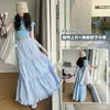 Traje de Verão da Moda para Meninas 2025 Novas Roupas Estilosas para Crianças Maiores, Streetwear da Moda, Meia-Saia de Celebridade da Internet para Crianças