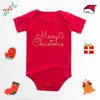 Feliz Natal Roupa de Bebê para Engatinhar Vermelha de Natal Manga Curta Algodão Body para Bebê Hakayama