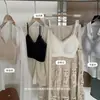 Sujetador tipo camisola de encaje estilo francés con escote en V para mujer, con copas fijas, cómodo, transpirable, sin costuras y con efecto push-up