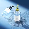 Botella dispensadora tipo push para Amazon transfronterizo, botella vacía de vidrio transparente, para baño, inodoro, gel de ducha, botella cosmética