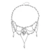 Cadena de Suéter de Perlas al por Mayor Cadena Cruzada Transfronteriza Europea y Americana Collar Punk Multicapa Lujo Ligero Nicho Cadena para Clavícula para Mujeres