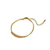 Pulsera Apilable de Doble Capa con Cuentas de Transferencia de Acero de Titanio y Oro de 18 Quilates de Nuevo Estilo Transfronterizo para Mujeres, Joyería Versátil que No se Desvanece, Estilo Simple Ins